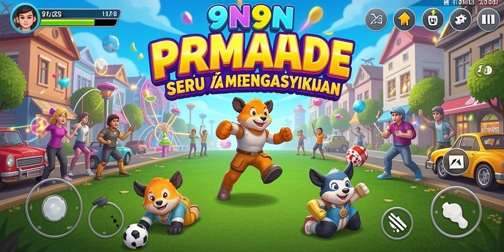 Gameplay menarik 9N9N dengan grafik vibrant dan tantangan seru.