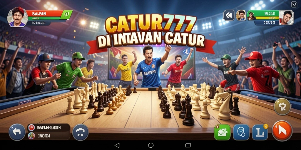 Screenshot di CATUR777 menunjukkan momen seru balapan strategis.