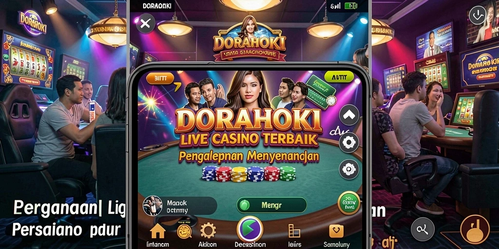 Gameplay DORAHOKI menunjukkan dealer langsung dan interaksi pemain.