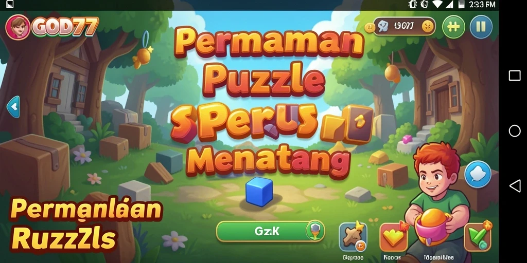 Tampilan gameplay GOD77 yang menampilkan puzzle menarik dan menantang.
