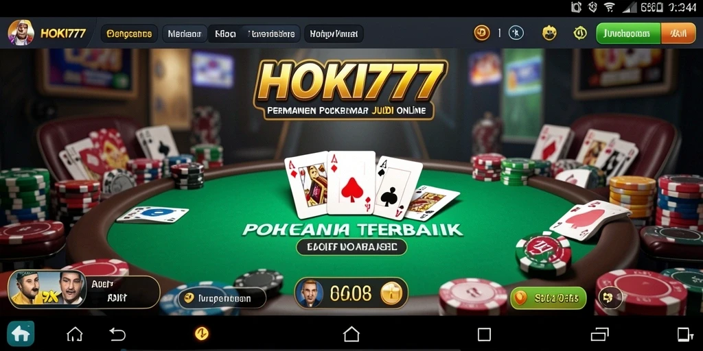 Screenshot gameplay HOKI777 menampilkan intensitas permainan Poker yang menarik.