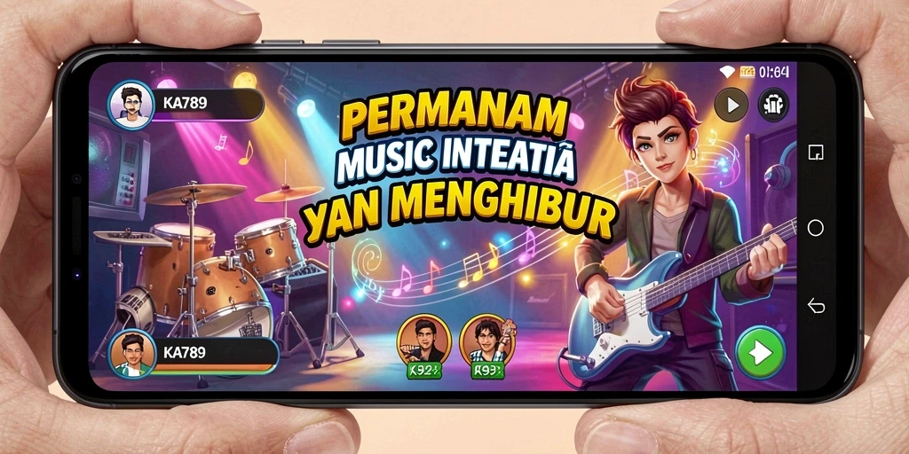 Tampilan gameplay KA789 menampilkan berbagai alat musik dan interaksi pemain.