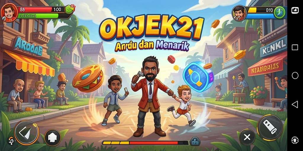 Screenshot dari gameplay seru OKJEK21 yang penuh tantangan.