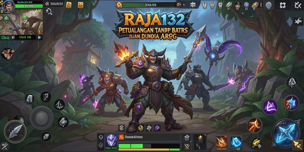 Screenshot menampilkan aksi seru dalam gameplay ARPG RAJA132.