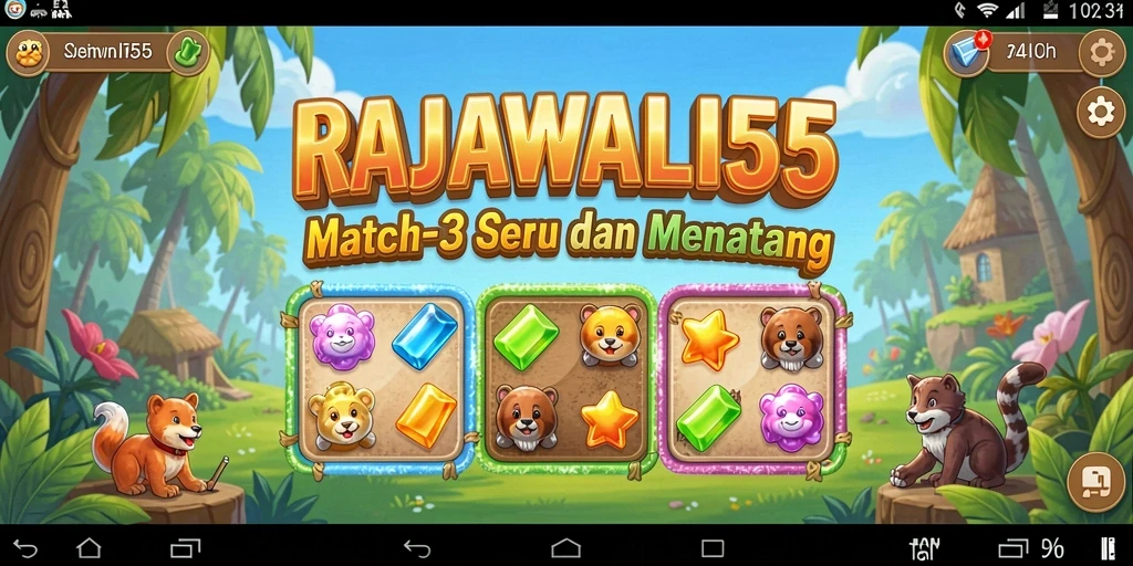 Gameplay seru RAJAWALI55 dalam aksi Match-3 yang menawan.