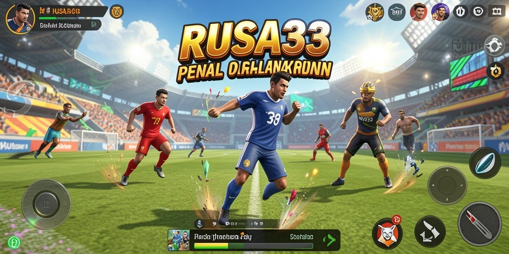 Tangkapan layar RUSA33 menampilkan aksi seru dalam gameplay olahraga.
