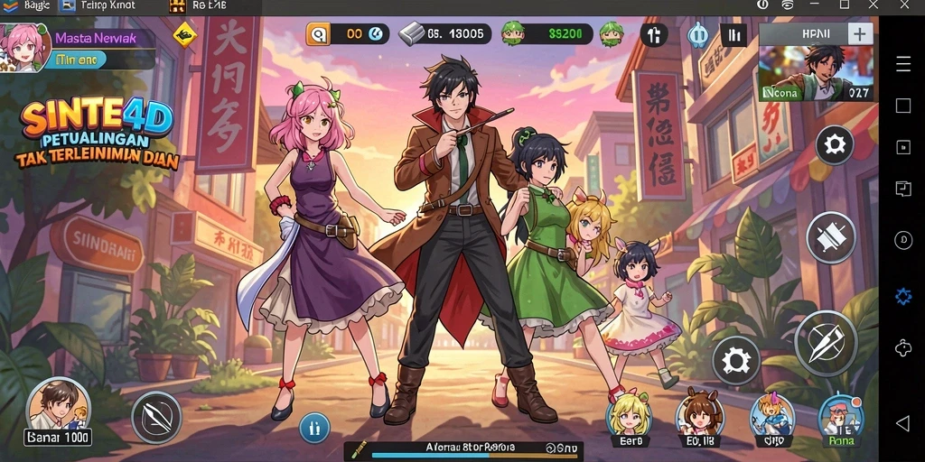 Tampilan gameplay menarik dari SINTE4D di dunia anime.