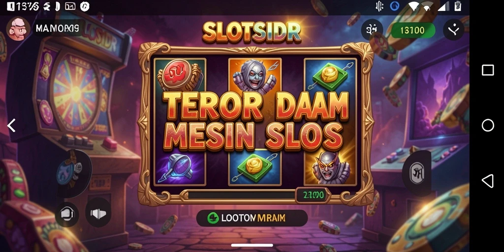 Screenshot menampilkan gameplay SLOTSIDR dengan latar horor yang menegangkan.