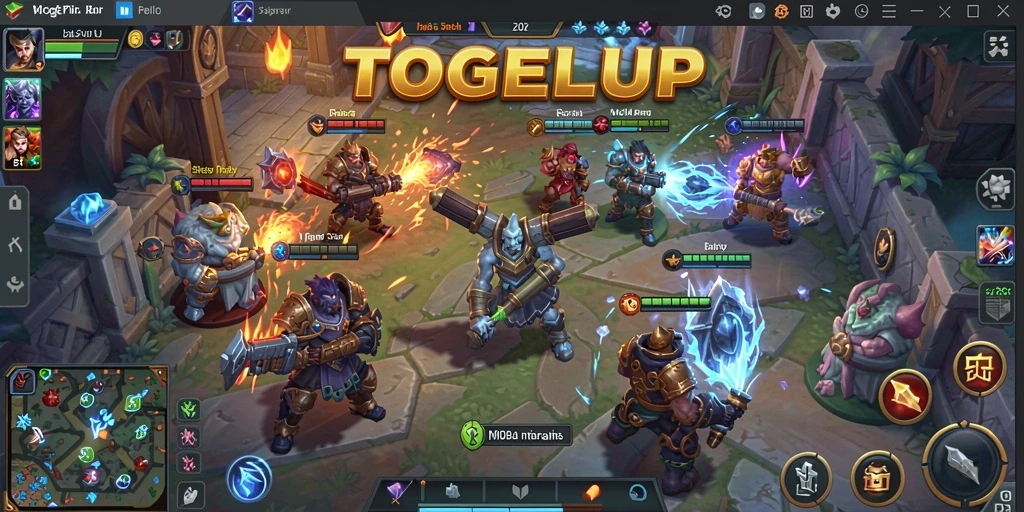 Tampilan gameplay MOBA yang mendebarkan dan epik dari TOGELUP.