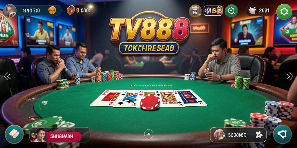 Tampilan menarik dari gameplay Poker di TV888.