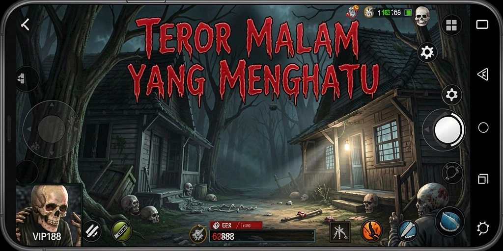 Screenshot gameplay menegangkan dari game Horror VIP188.