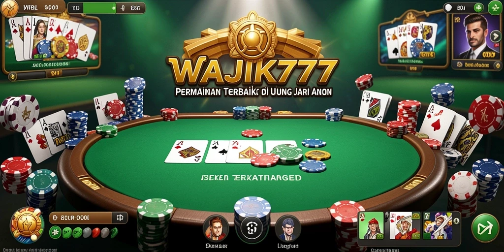 Tampilan gameplay seru dari permainan Poker WAJIK777.