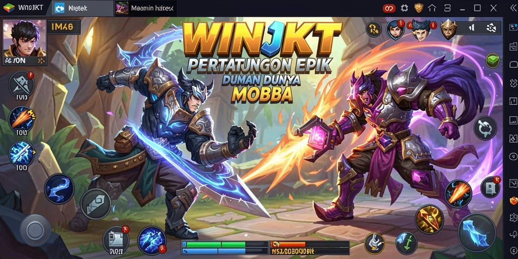 Gameplay seru WINJKT yang menggambarkan strategi tim.