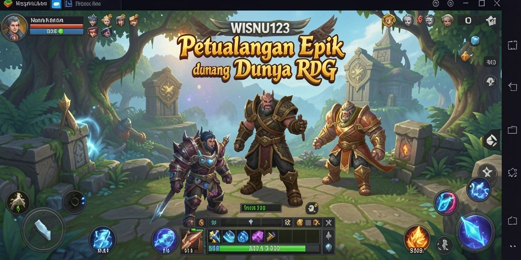 Menampilkan aksi seru dalam gameplay RPG WISNU123.